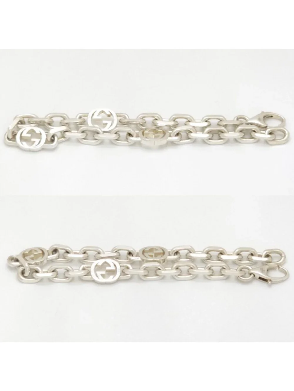 Gucci Interlocking Chain Bracelet 19.3 Shiny Finish Sterling Silver Box
